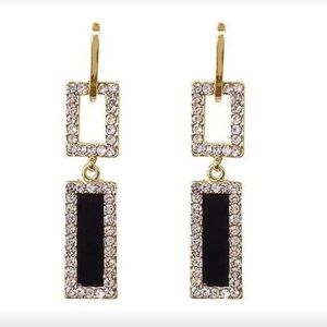 ☑️☑️☑️3 for 12$☑️☑️☑️Chic Gold and Black Geometric Earrings